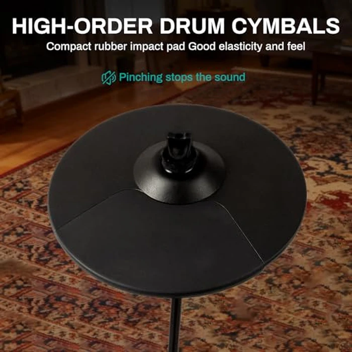 AODSK Electronic Drum Set, Professional Mesh Drum Pads, Upgraded Sound Module (260 sounds/30 Kits/20 Songs),Includes Sticks,Headphones,drum throne (2025 New Upgraded) by AODSK - Image 8