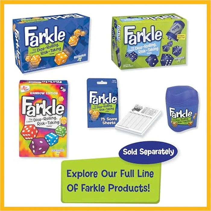 Farkle Classic Dice Game - Rainbow Kids Games, Dice Games, Family Games, Travel Games, Adult Games, Board Games, Dice Cup, Dice Set, Farkle Score Sheets Included, Ages 8+ by PlayMonster - Image 6