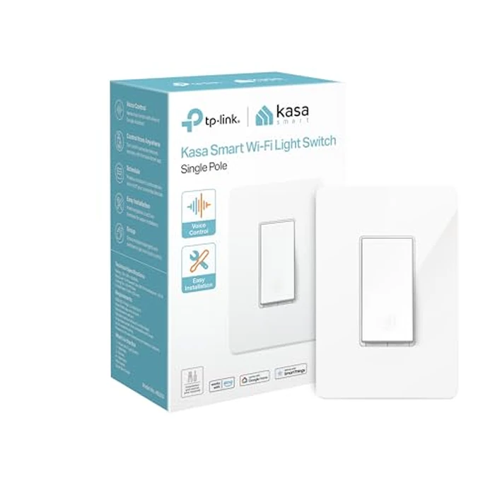 Kasa Smart Light Switch HS200, Single Pole, Needs Neutral Wire, 2.4GHz Wi-Fi Light Switch Works with Alexa and Google Home, UL Certified, No Hub Required, White ( Packaging May Vary ) by Kasa Smart - Image 1