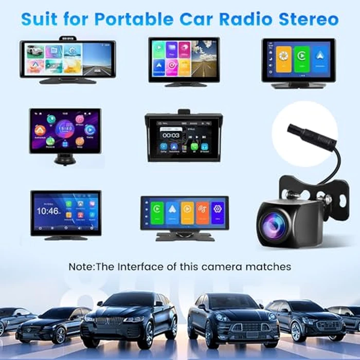 [for Portable Car Radio Stereo] Upgrade AHD 1080P Backup Camera, 4 Pin Camera for Car Stereo 2.5mm Jack Backup Camera 2.5mm Jack Dash Cam Reverse Camera Cable,23 Ft 4 Pin to 2.5mm Male Plug by Inefala - Used - Like New condition - CA$16.41