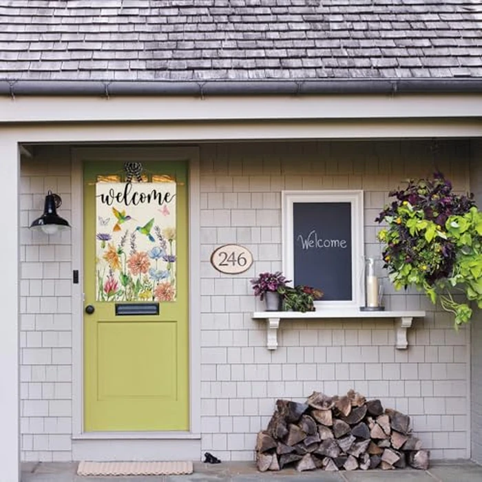 AVOIN colorlife Hummingbird Spring Flowers House Flag 28 x 40 Inch Double Sided, Seasonal Welcome Yard Outdoor Flag by AVOIN colorlife - Image 3