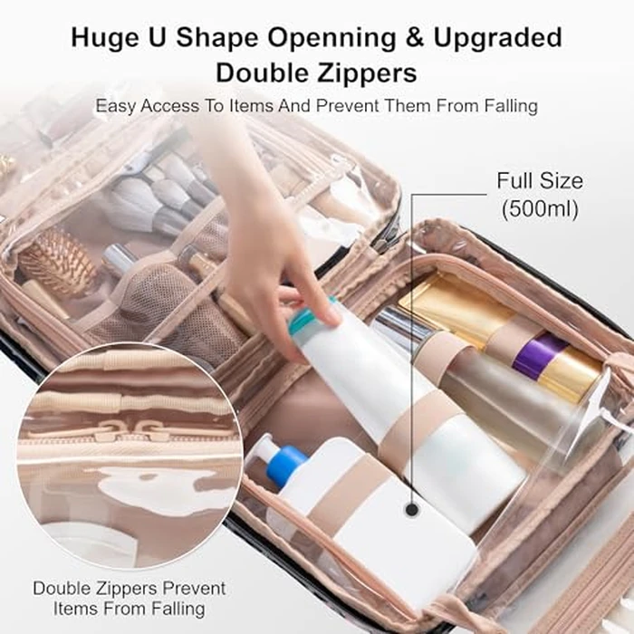 Everfun Hanging Travel Toiletry Bag for Women Traveling with Leakproof Compartment Makeup Cosmetic Organizer Dopp Kit Travel Accessories Essentials Must Have by EVERFUN - Image 5