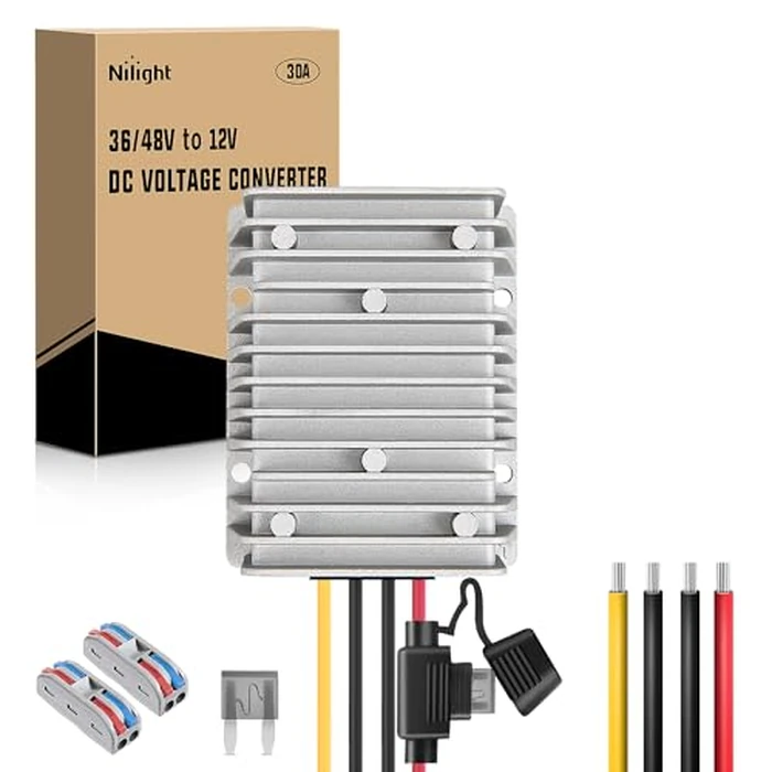 Nilight 48V 36V to 12V Voltage Converter 360W 30A Regulator Step Down to 12VDC Waterproof DC Convert Reducer Power Supply Transformer Module for Golf Cart Scooters by Nilight - Used - Like New condition - US$27.12