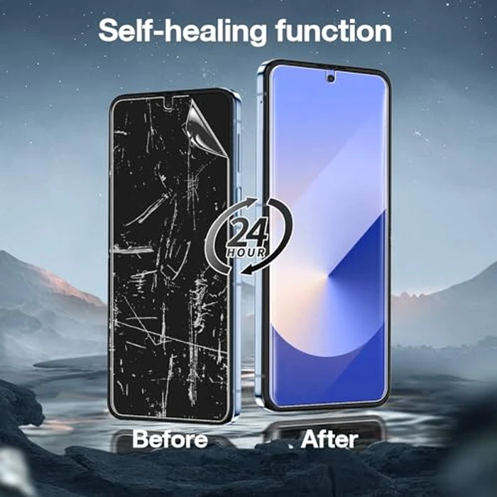 WYQLTD [2 Sets 6 Pack] Screen Protector for Samsung Galaxy Z Flip 6 / Z Flip 7 FE, Internal Flexible TPU Film + Outer Tempered Glass Film + Metal Camera Lens Protector, Anti-Scratch, No Bubbles by WYQLTD - Image 5