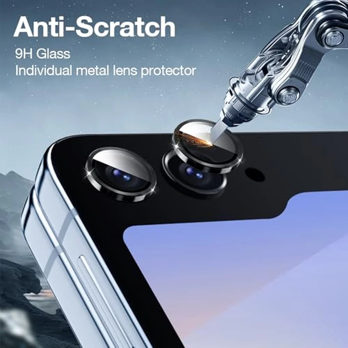 WYQLTD [2 Sets 6 Pack] Screen Protector for Samsung Galaxy Z Flip 6 / Z Flip 7 FE, Internal Flexible TPU Film + Outer Tempered Glass Film + Metal Camera Lens Protector, Anti-Scratch, No Bubbles by WYQLTD - Image 6