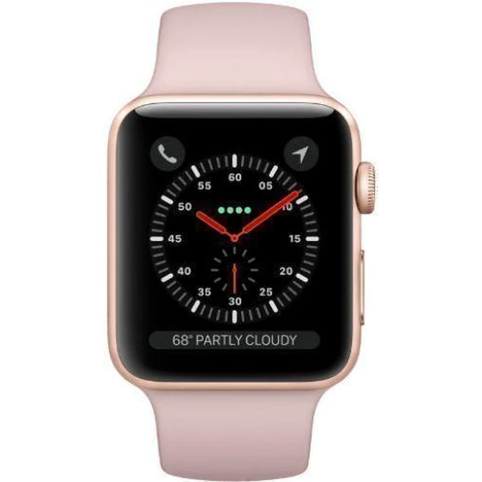 Apple Watch Series 3 (Cellular + GPS) - 16GB - 42mm - Gold Aluminum Case with Pink Sand Rubber Sport Band by Apple - Refurbished - Excellent condition