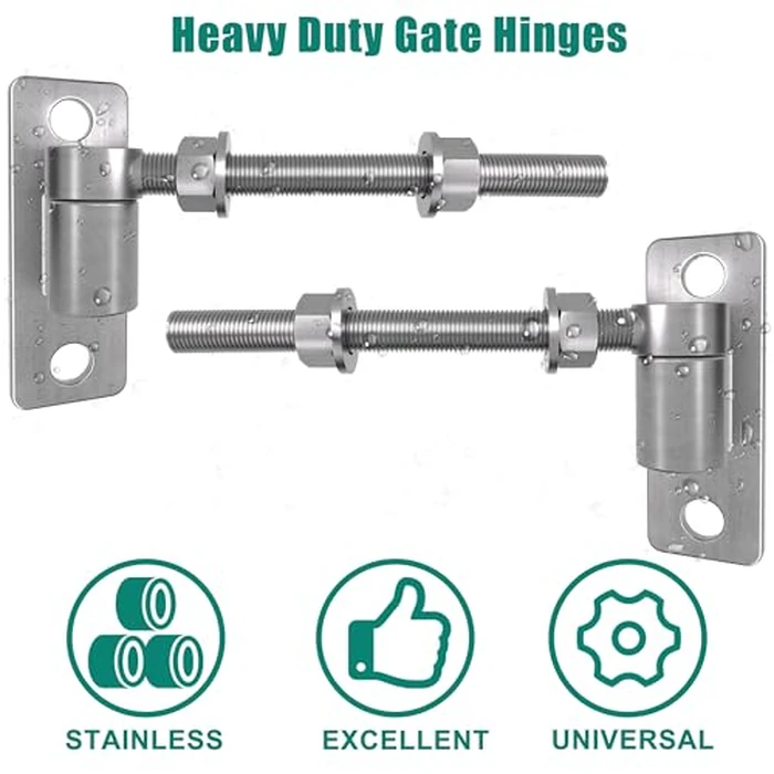 ZOOKASEA Heavy Duty J Bolt Gate Hinge, 304 Stainless Steel Gate Hinge, One-Piece Heavy Duty 5/8" Pin, 4-Pack Wall-Mounted for Farm Gates, Wooden Fences, Load-Bearing up to 600 lbs by ZOOKASEA - Image 2