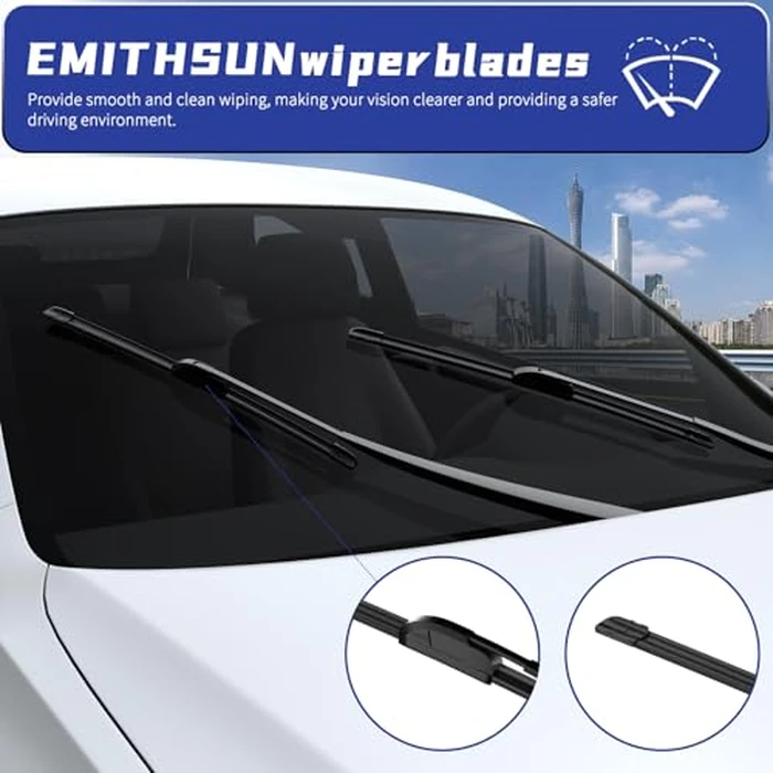 EMITHSUN OEM QUALITY 19" + 19" Premium All-Seasons Stable And Quiet Windshield Wiper Blades(Set of 2) by EMITHSUN - Image 5