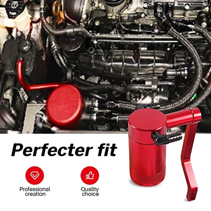 POSENG Billet Catch Can Air Oil Separator Z-Bracket Technology Compatible with Chrysler Dodge Charger Challenger 2011-2021 6.4 L Red by POSENG - Image 3