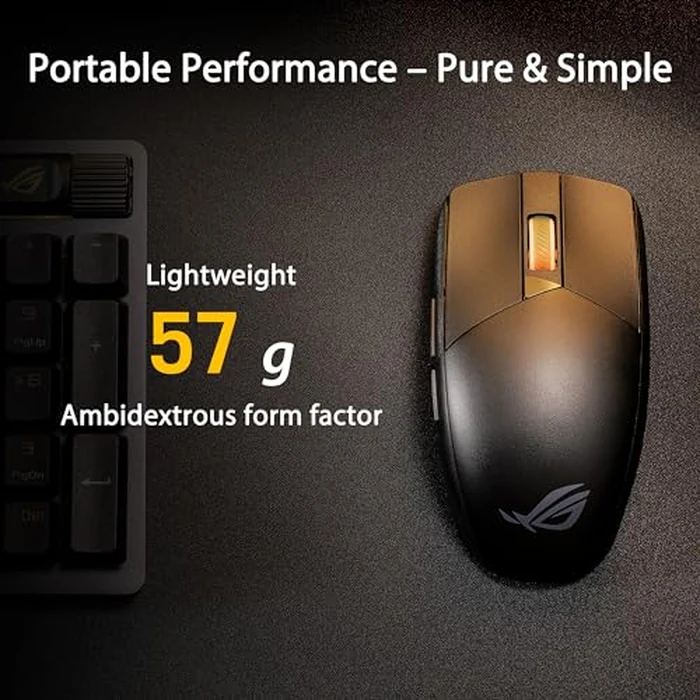 Asus ROG Strix Impact III Wireless Gaming Mouse, 57 G Lightweight, 36K DPI Sensor, Bluetooth & 2,4GHz RF, ROG SpeedNova, Up to 618hrs Battery Life, Replaceable Switches, ROG Omni Receiver, Black by Asus - Image 2