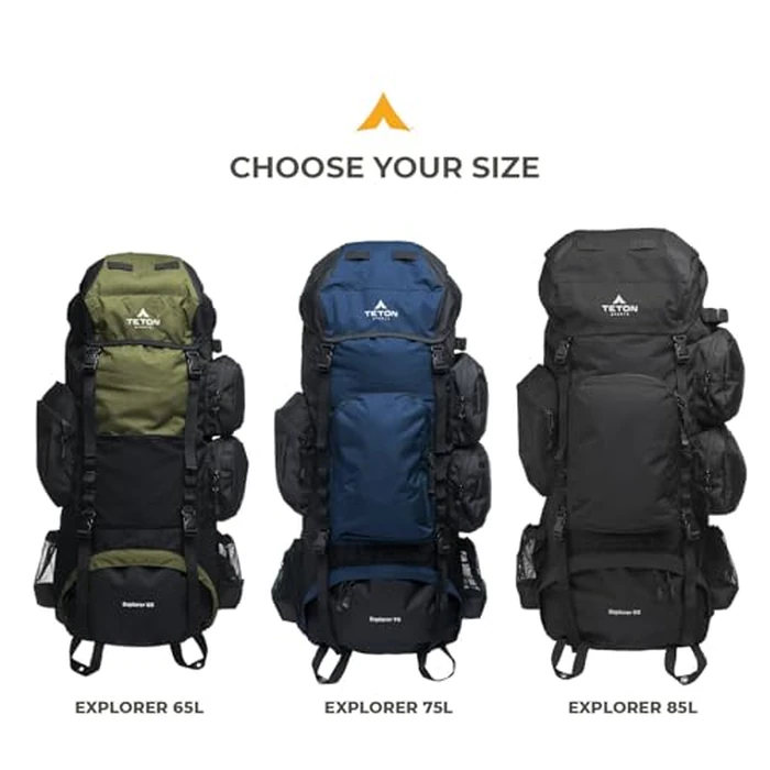 Teton 65L Explorer Internal Frame Backpack for Hiking, Camping, Backpacking, Rain Cover Included, Graphite by TETON Sports - Image 3