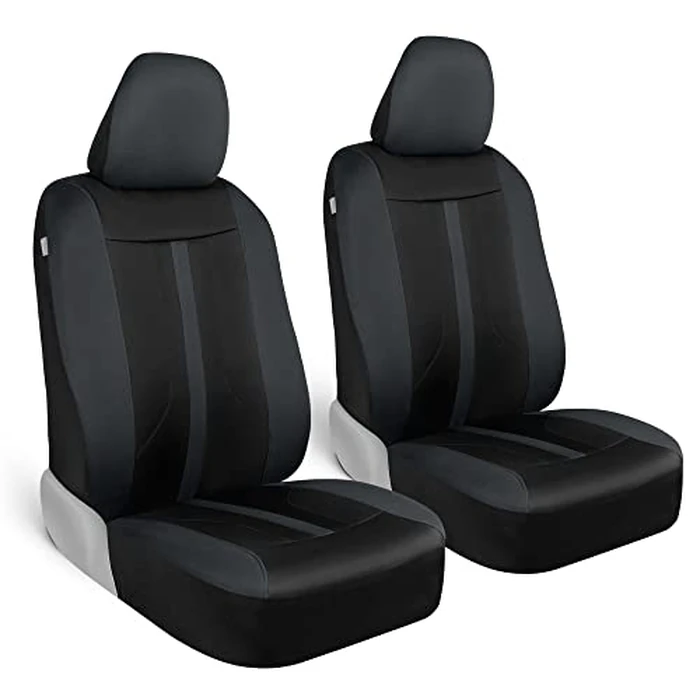 Motor Trend Gray Cloth Car Seat Covers for Front Seats - Premium Automotive Bucket Seat Covers, Made for Vehicles with Removable Headrests, Interior Covers for Car Truck Van SUV Seat Protector by Motor Trend - Used - Like New condition - US$17.48