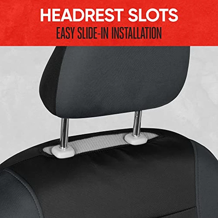 Motor Trend Gray Cloth Car Seat Covers for Front Seats - Premium Automotive Bucket Seat Covers, Made for Vehicles with Removable Headrests, Interior Covers for Car Truck Van SUV Seat Protector by Motor Trend - Image 3