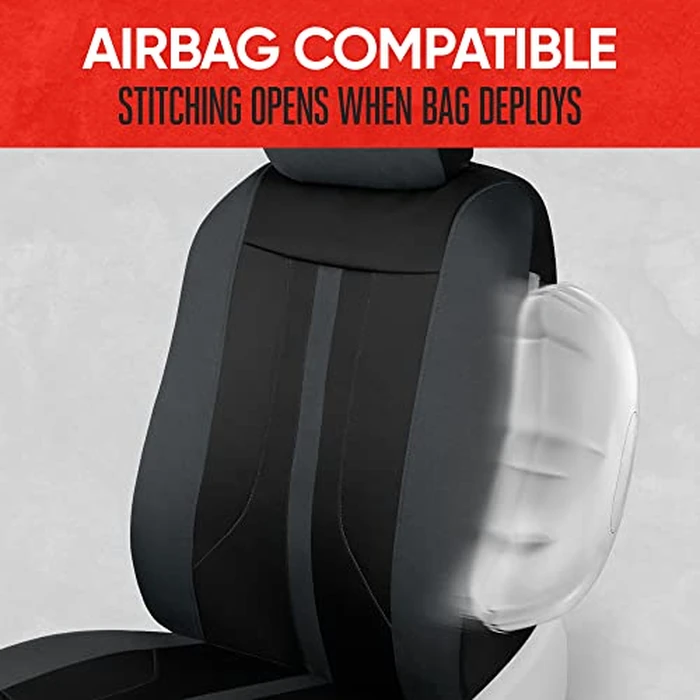 Motor Trend Gray Cloth Car Seat Covers for Front Seats - Premium Automotive Bucket Seat Covers, Made for Vehicles with Removable Headrests, Interior Covers for Car Truck Van SUV Seat Protector by Motor Trend - Image 5