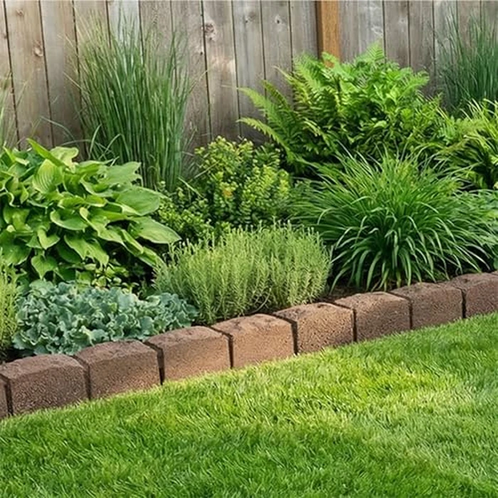 EzBorder 3.25in H x 48in L x 3.24in D Roman Stone Recycled Rubber Garden Border & Edging in Brown, 2-Pack by Tierra Verde - Image 6