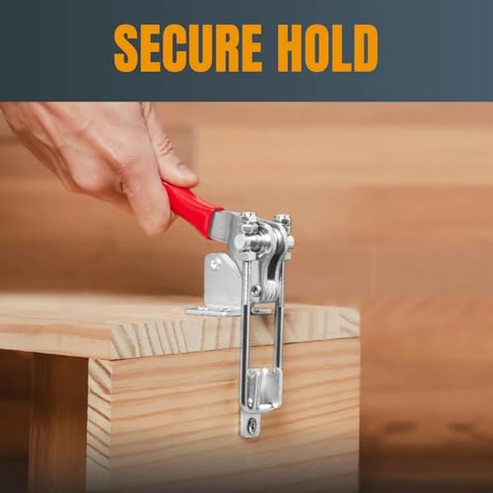 POWERTEC 2PK Toggle Clamp, 1000 lbs Holding Capacity, 334 Adjustable 90 Degree Vertical U Bolt Latch w/Antislip Hand Grip for Woodworking Jigs & Fixtures, Smoker, Tire Carrier, Cabinet (20309-P2) by POWERTEC - Image 4