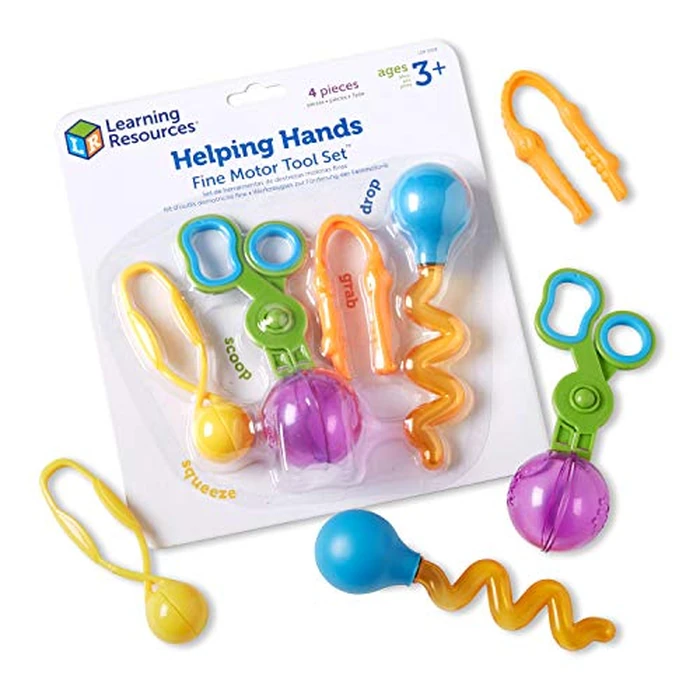Learning Resources Helping Hands Fine Motor Tool Set Toy - Sensory Bin Sand Toys, Montessori, Plastic Tweezers, Therapy Games For Toddler, Homeschool Preschool Supplies by Learning Resources - Used - Like New condition - US$11.50