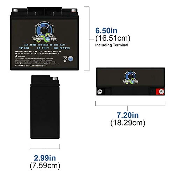 Mighty Max Battery Viper by Mighty Max Battery VP-600-12 Volt 18 AH, 600 Watt Car Audio High Current Power Cell Battery by Mighty Max Battery - Image 2