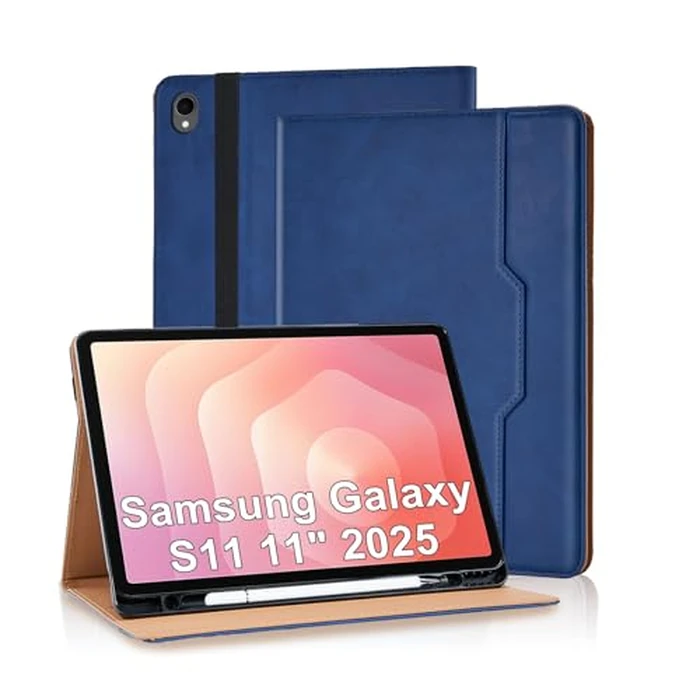Aimigel Case for Samsung Galaxy Tab S11 11-Inch 2025 (SM-X730/SM-X736B) PU Leather with Multi-Angle Viewing S Pen Holder Protective Folio Flip Cover for Galaxy S11 with Pockets, Blue by Aimigel - Used - Very Good condition - CA$19.39