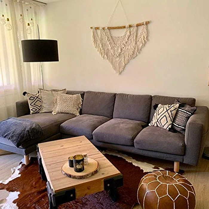 LYFWL Large Macrame Wall Hanging,36" W X 34" L Natural Driftwood Bohemian Walls Decor Macrame Tapestry Above Headboard Art Handicrafts Beige Macrame Wedding Decor by LYFWL - Image 6