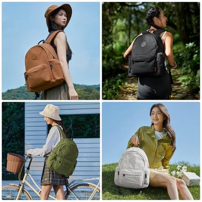 mixi Outdoor Lightweight Backpack Casual Carry On Laptop Backpack Travel Bookbag for Women Men, Water Resistant Durable Small Hiking Bag for Camping Weekender Sports College Work, 15 Inch, Black by mixi - Image 6