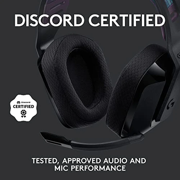 Logitech G535 Lightspeed Wireless Gaming Headset - Lightweight on-Ear Headphones, flip to Mute mic, Stereo, USB Rechargeable - Black by Logitech G - Image 8