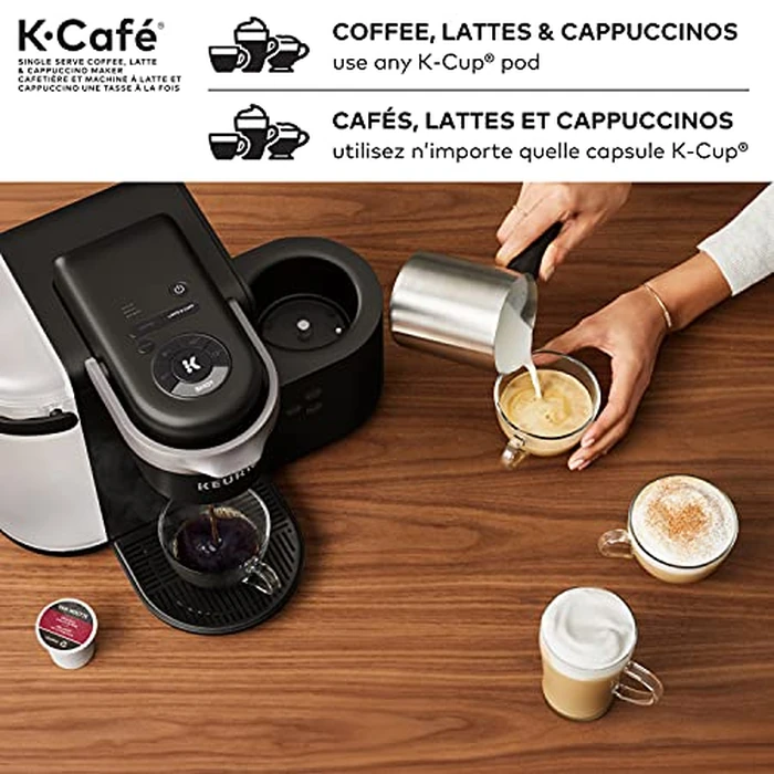 Keurig K-Café Single Serve K-Cup Pod Coffee, Latte and Cappuccino Maker, with Milk Frother for Speciality Beverages, Charcoal Grey by Keurig - Image 3