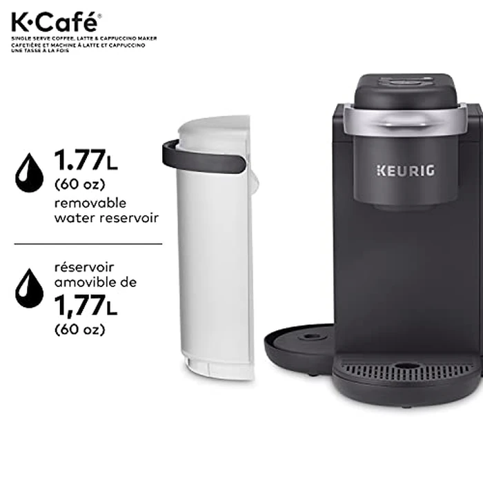 Keurig K-Café Single Serve K-Cup Pod Coffee, Latte and Cappuccino Maker, with Milk Frother for Speciality Beverages, Charcoal Grey by Keurig - Image 5
