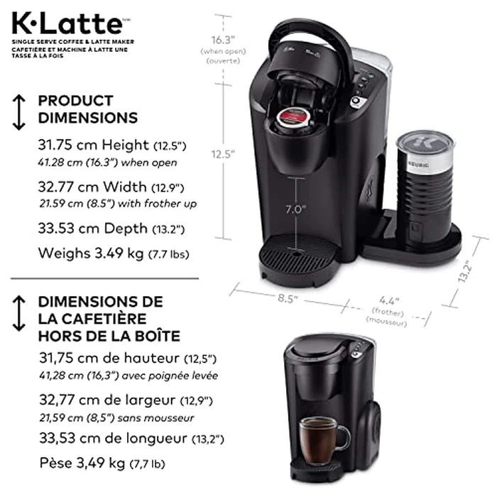 Keurig K-Café Single Serve K-Cup Pod Coffee, Latte and Cappuccino Maker, with Milk Frother for Speciality Beverages, Charcoal Grey by Keurig - Image 8