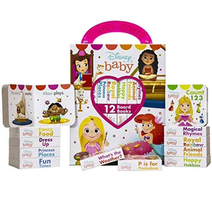 Disney Baby Princess Cinderella, Belle, Ariel, and More! - My First Library Board Book Block 12 Book Set - First Words, Colors, Numbers, and More! - PI Kids by Phoenix International Publications - Image 2