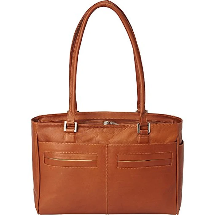 Piel Leather Ladies Laptop Tote with Pockets, Black, One Size by Piel Leather - Image 3