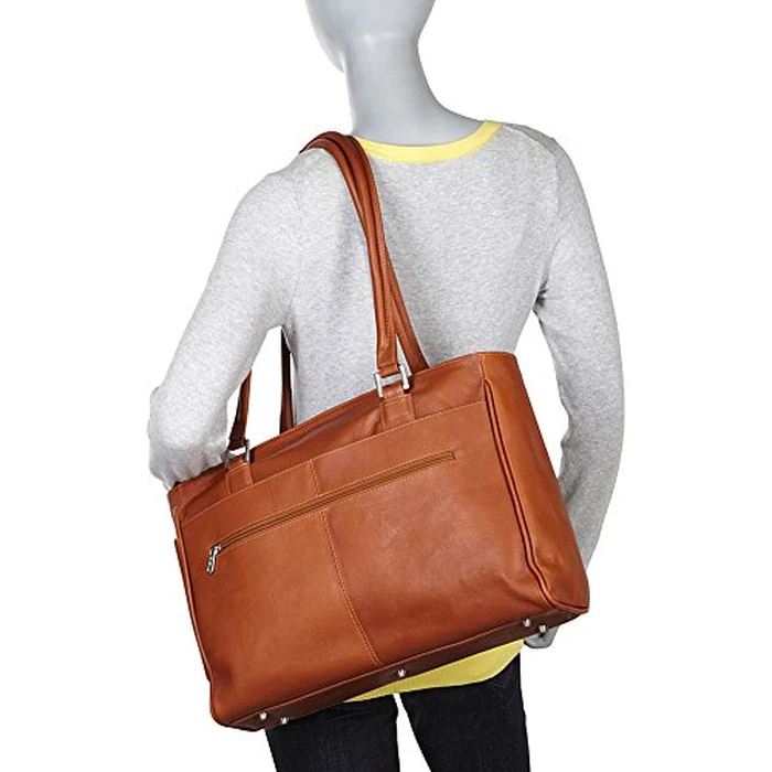 Piel Leather Ladies Laptop Tote with Pockets, Black, One Size by Piel Leather - Image 7