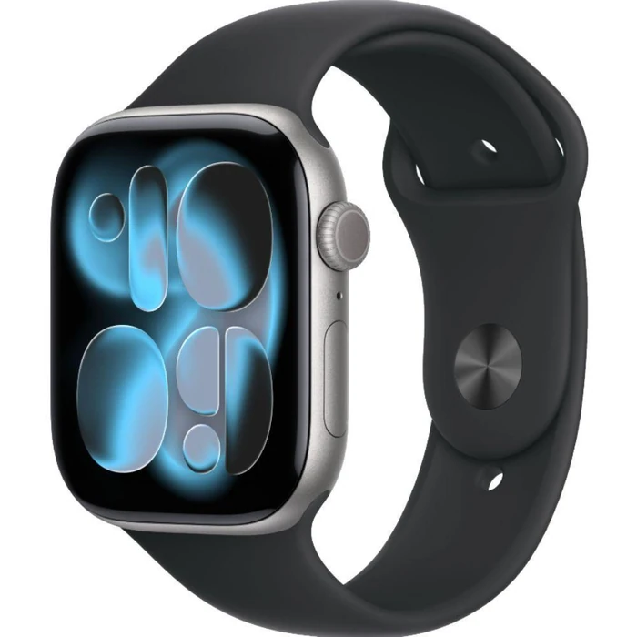 Apple Watch Series 11 (GPS) - 64GB - 46mm - Space Grey Aluminum Case with Black Silicone Sport Band - M/L Size by Apple - Image 2