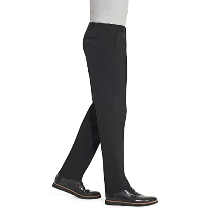 Van Heusen Men's Wrinkle Free Stretch Flat Front Dress Pant, Black, 44X34 by Van Heusen - Image 3
