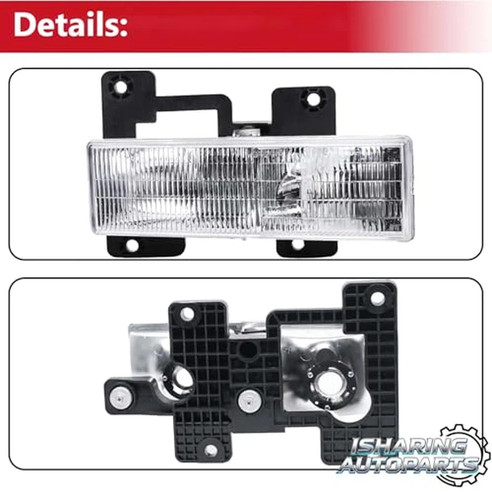 ISHARINGAUTOPARTS Driver and Passenger Side Headlight Assembly Replacement for 1988-1999 Chevy GMC C/K 1500 2500 3500 Silverado 95-00 Tahoe, 92-94 Blazer, Replace# 15034929 15034930 by ISHARINGAUTOPARTS - Image 3