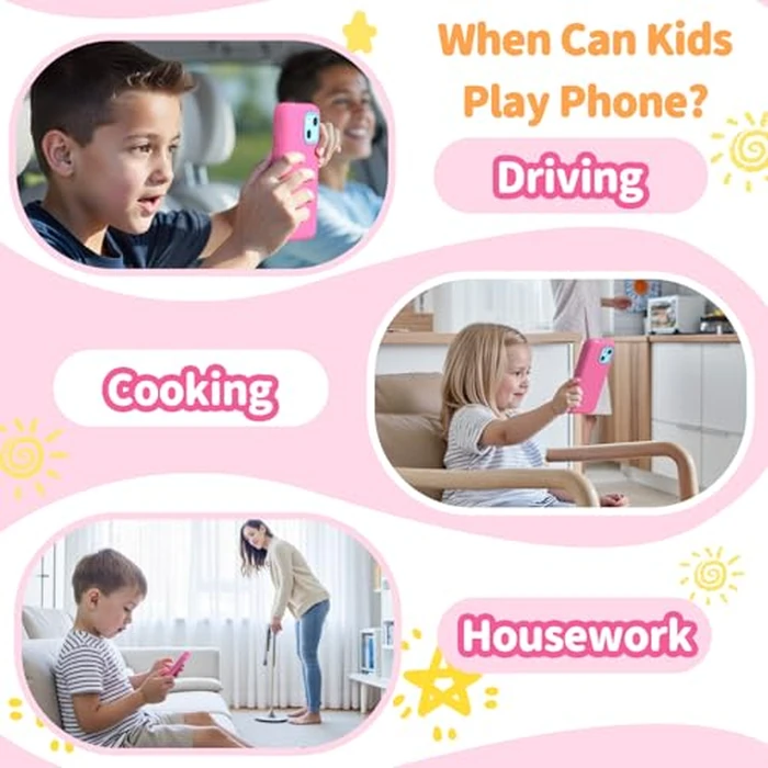 MOMILLA Kids Smart Phone with Dual Camera, 3.97" Touchscreen, 200+ Educational Games, Learning Toys with Parental Control for Ages 3-12, No SIM Birthday Gifts by MOMILLA - Image 7