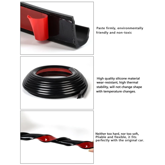 XmuxHai RV Rain Gutter Silicone Rubber J-Shape (Black 16FT) by XmuxHai - Image 2