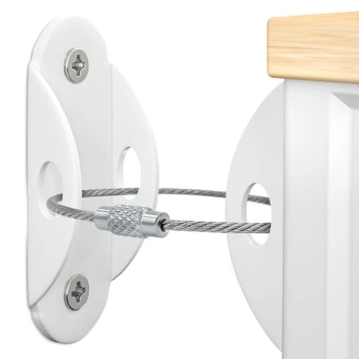 Booda Brand Furniture Anchors (10 Pack) for Baby Proofing, Furniture Straps Anti Tip Furniture Anchor Securing 400 lbs/Keep Baby Pet Safety from Falling Furniture, Metal White Earthquake Straps by Booda Brand - Used - Acceptable condition - CA$10.14