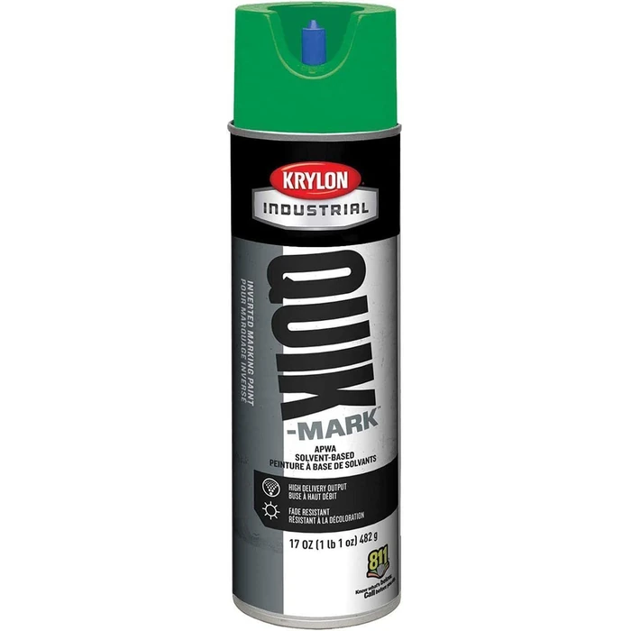 Krylon Industrial Quik-Mark Solvent-Based Inverted Marking Paint - Green by Krylon Industrial - Refurbished - Premium condition