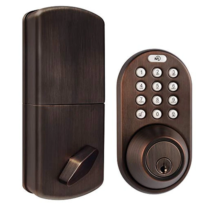 MiLocks TF-02OB Digital Deadbolt Door Lock with Electronic Keypad for Exterior Doors, Oil Rubbed Bronze by MiLocks - Used - Like New condition