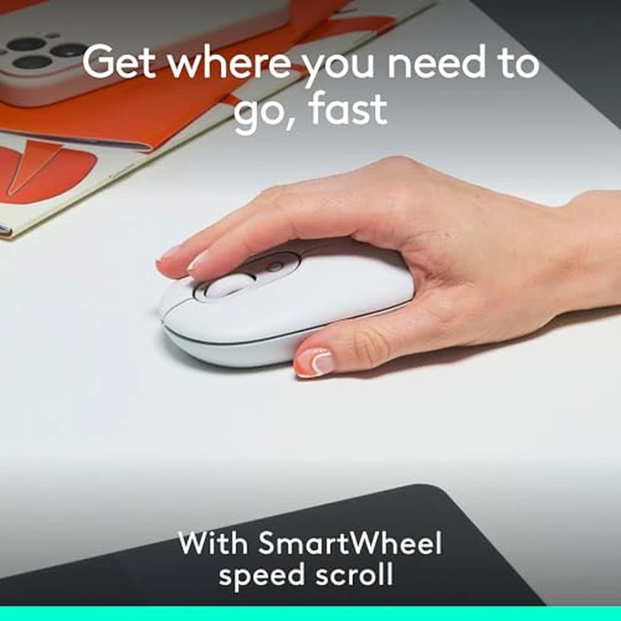 Logitech POP Mouse, Compact and Portable Wireless Bluetooth Mouse with Programmable Buttons and Quiet Clicks, Easy-Switch Between up to 3 Devices, Laptop, Tablet, PC - Off-White by Logitech - Image 3