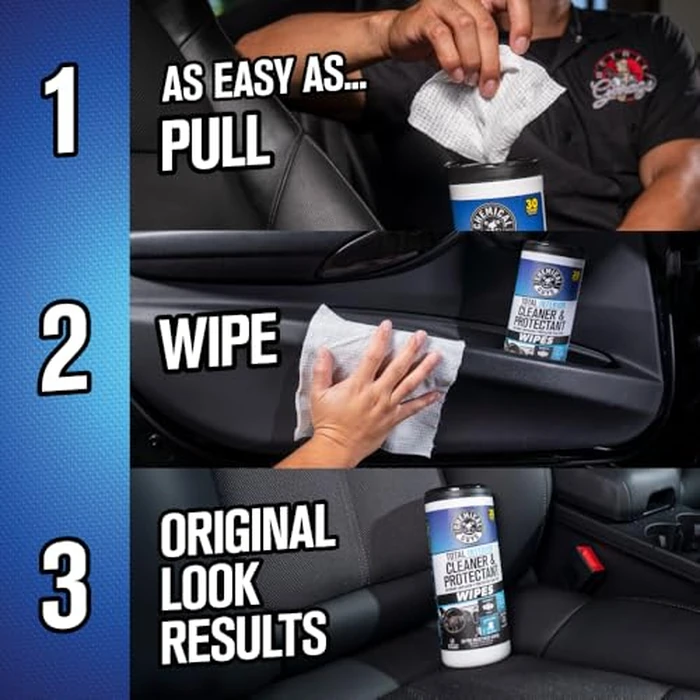 Chemical Guys Canister Wipes - VRP & Total Car Interior Cleaner & Protectant, Great for Cars, Trucks, SUVs, RVs, & More (60 Ct) by Chemical Guys - Image 4