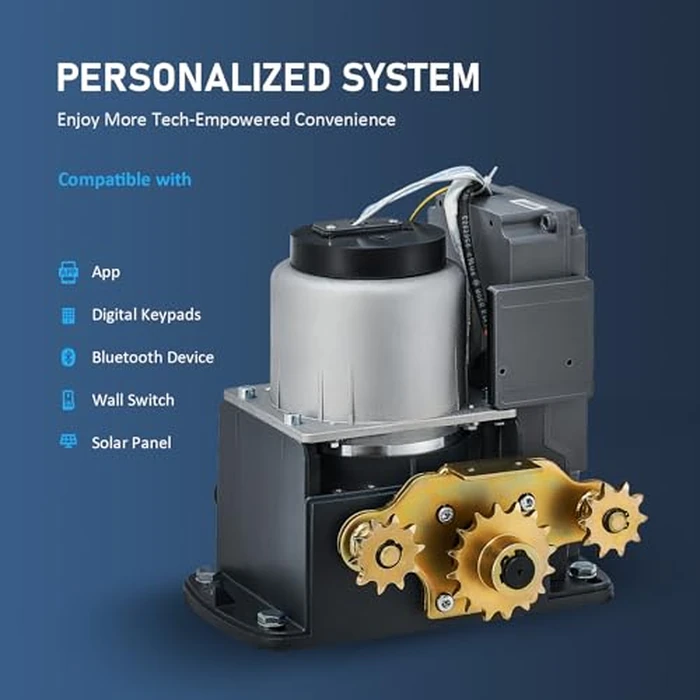 CO-Z APP Smart Automatic Sliding Gate Opener, 280W Electric Gate Opener for Doors up to 1400lb 40ft, Driveway Home Garden Gate Opening System, Gate Complete Kit with Remote Control & IR Sensor by CO-Z - Image 3