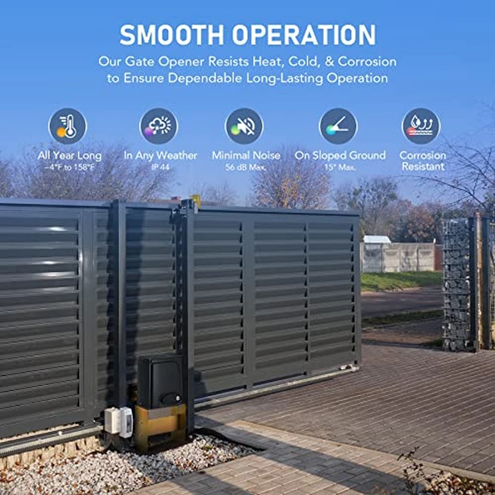 CO-Z APP Smart Automatic Sliding Gate Opener, 280W Electric Gate Opener for Doors up to 1400lb 40ft, Driveway Home Garden Gate Opening System, Gate Complete Kit with Remote Control & IR Sensor by CO-Z - Image 5