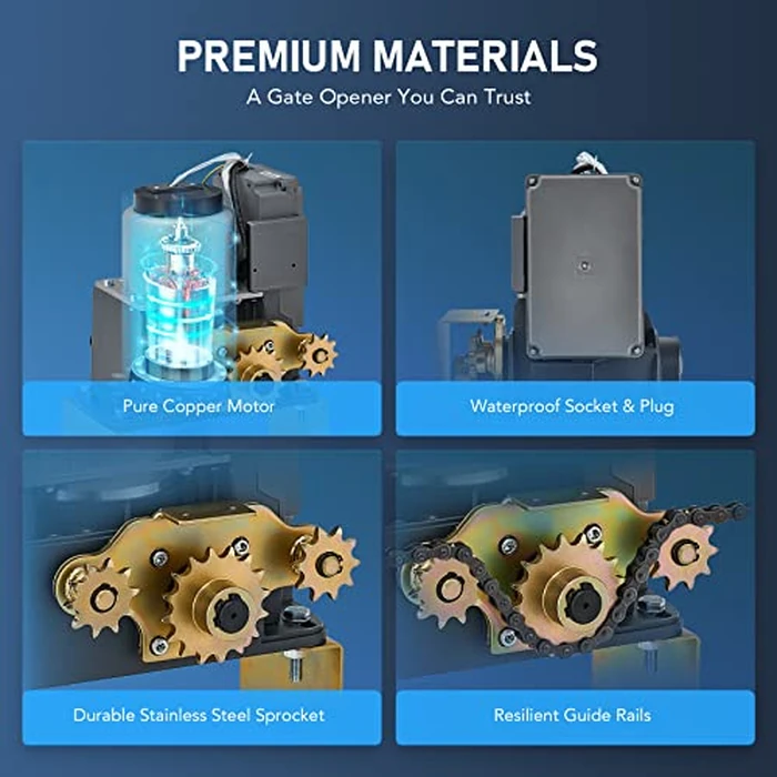 CO-Z APP Smart Automatic Sliding Gate Opener, 280W Electric Gate Opener for Doors up to 1400lb 40ft, Driveway Home Garden Gate Opening System, Gate Complete Kit with Remote Control & IR Sensor by CO-Z - Image 6