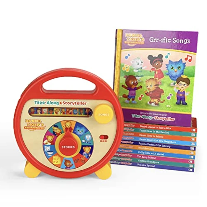 Daniel Tiger's Neighborhood Interactive Electronic Take Along Storyteller with 11 books (Daniel Tiger's Neighborhood Children's Interactive Story and Song Carry Along Player With Books) by Cottage Door Press - Used - Acceptable condition - US$21.54