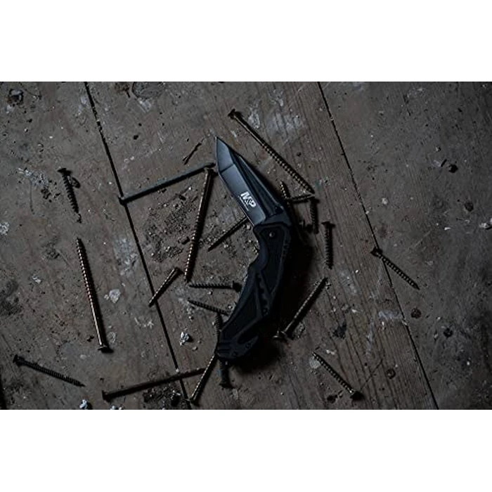 Smith & Wesson M&P SWMP11B 8.9in High Carbon S.S. Folding Knife with 3.8in Tanto Point Blade and Aluminum Handle for Outdoor, Tactical, Survival and EDC, One Size, Black by Smith & Wesson - Image 3