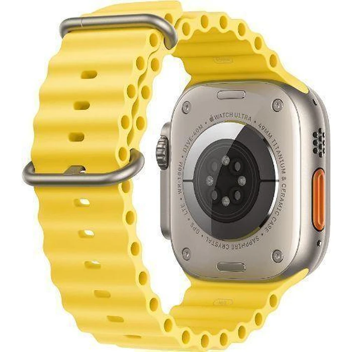Apple Watch Ultra (Cellular + GPS) - 32GB - 49mm - Titanium Titanium Case with Yellow Rubber Ocean Band - One Size by Apple - Image 3