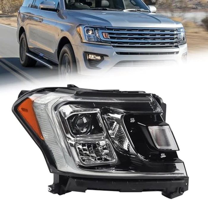 KAMDKI RH Halogen Headlight Fit for 2018 2019 2020 2021 Ford Expedition XLT Limitated Headlamp Assembly Right Passenger Side With Bulbs FO2503370 JL1Z-13008-K by KAMDKI - Used - Very Good condition - US$142.84