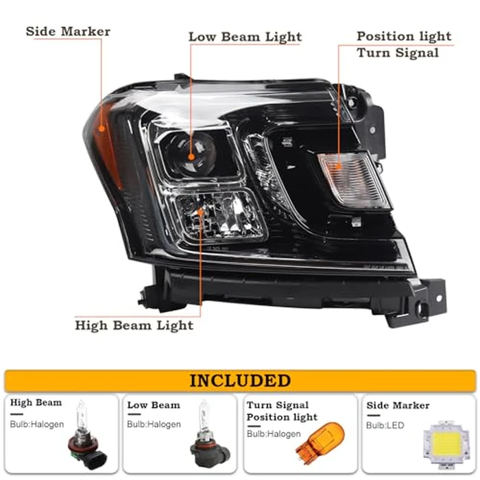 KAMDKI RH Halogen Headlight Fit for 2018 2019 2020 2021 Ford Expedition XLT Limitated Headlamp Assembly Right Passenger Side With Bulbs FO2503370 JL1Z-13008-K by KAMDKI - Image 3